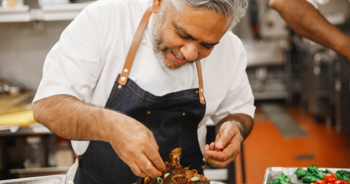 Executive chef & founder Vivek Singh working at The Cinnamon Collection
