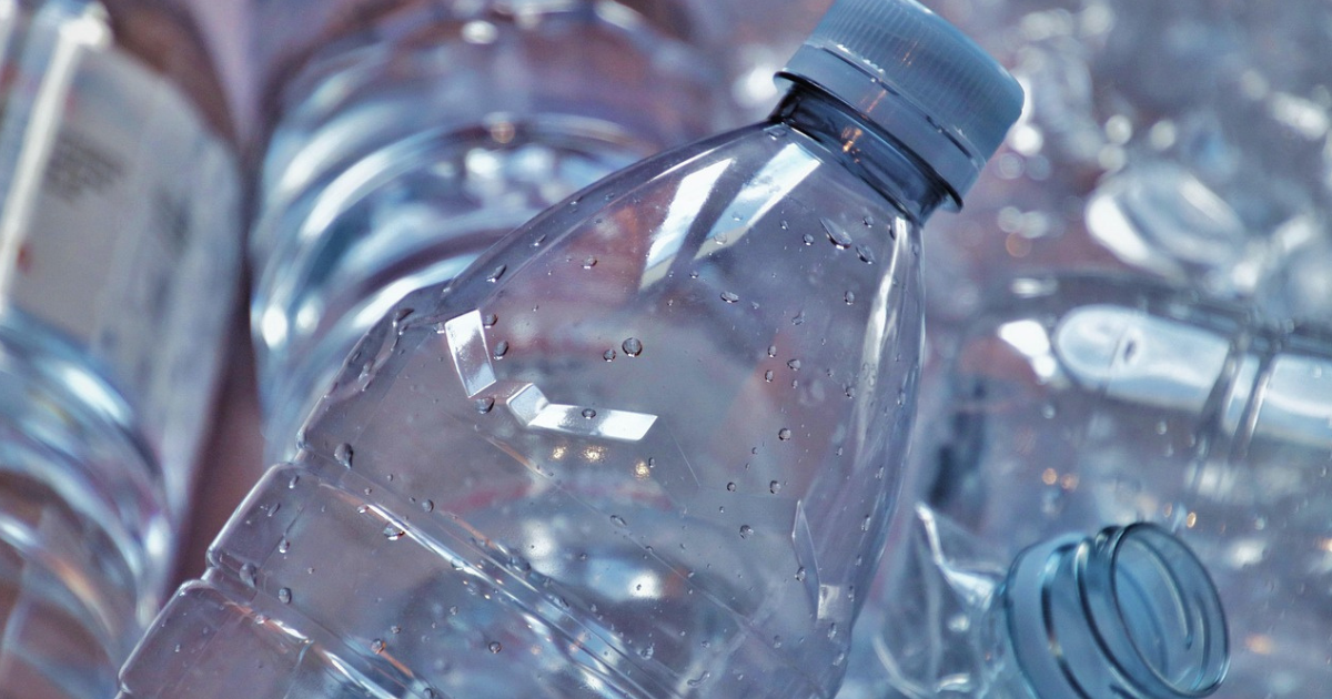 Recycled plastic bottles.