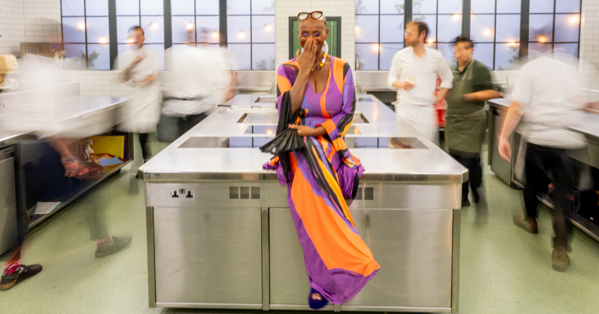 Andi Oliver in the Great British Menu kitchen