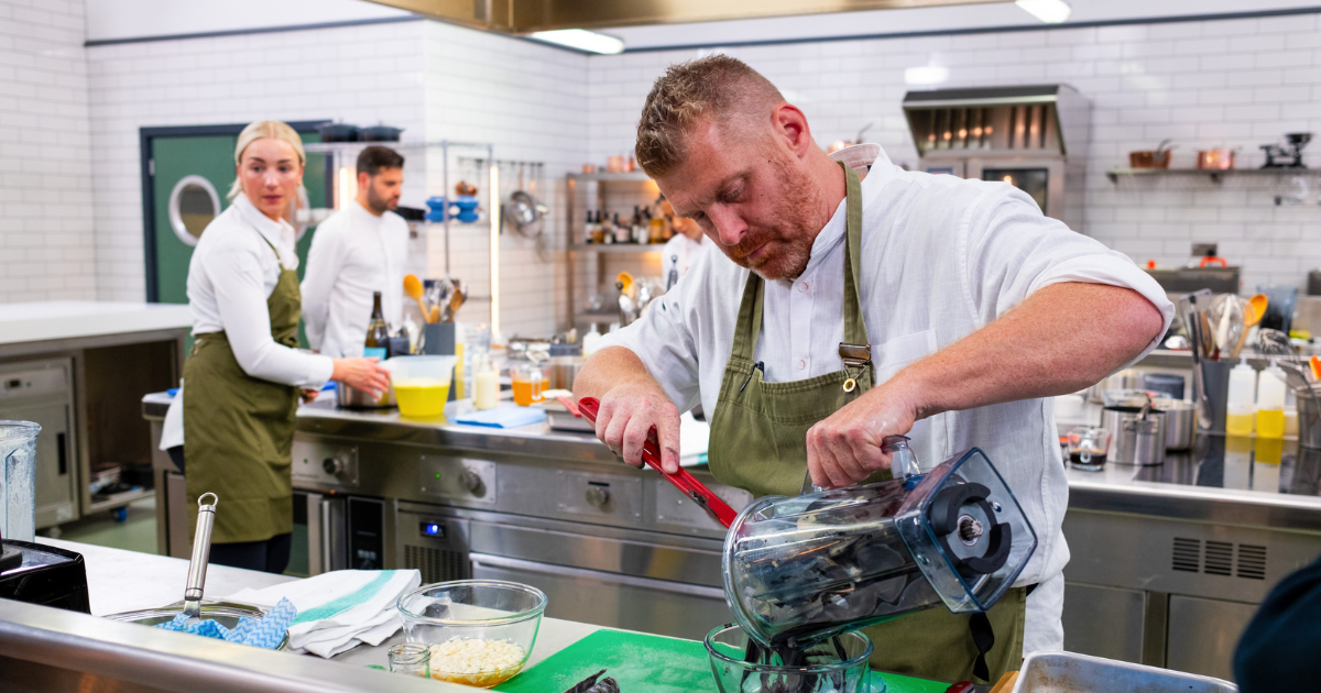 James Sherwin in the Great British Menu kitchen