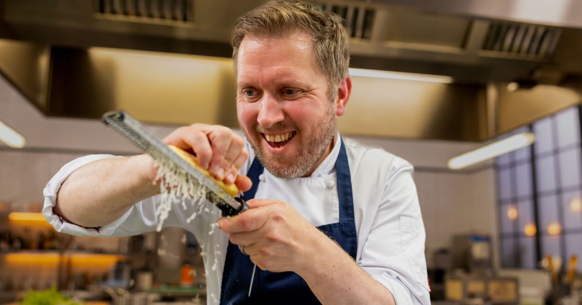 Paul Leonard grating on Great British Menu