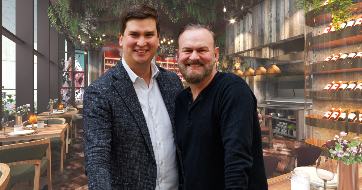 Glynn Purnell stood outside Trillium with Phil Innes