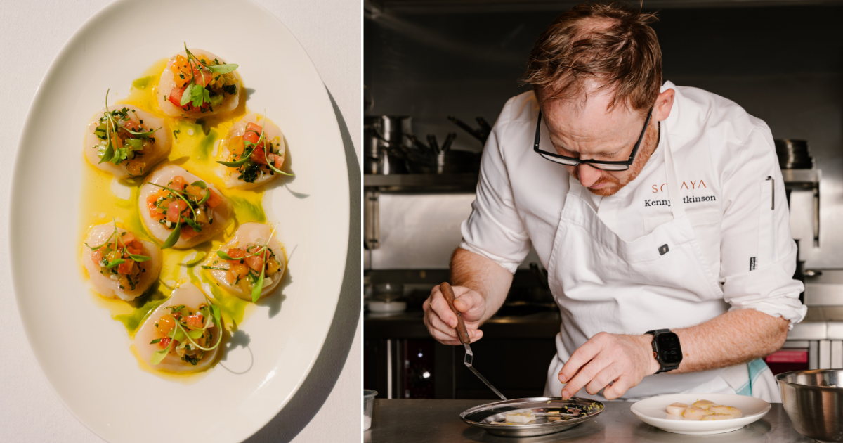 Kenny Atkinson scallop dish at Solaya in London