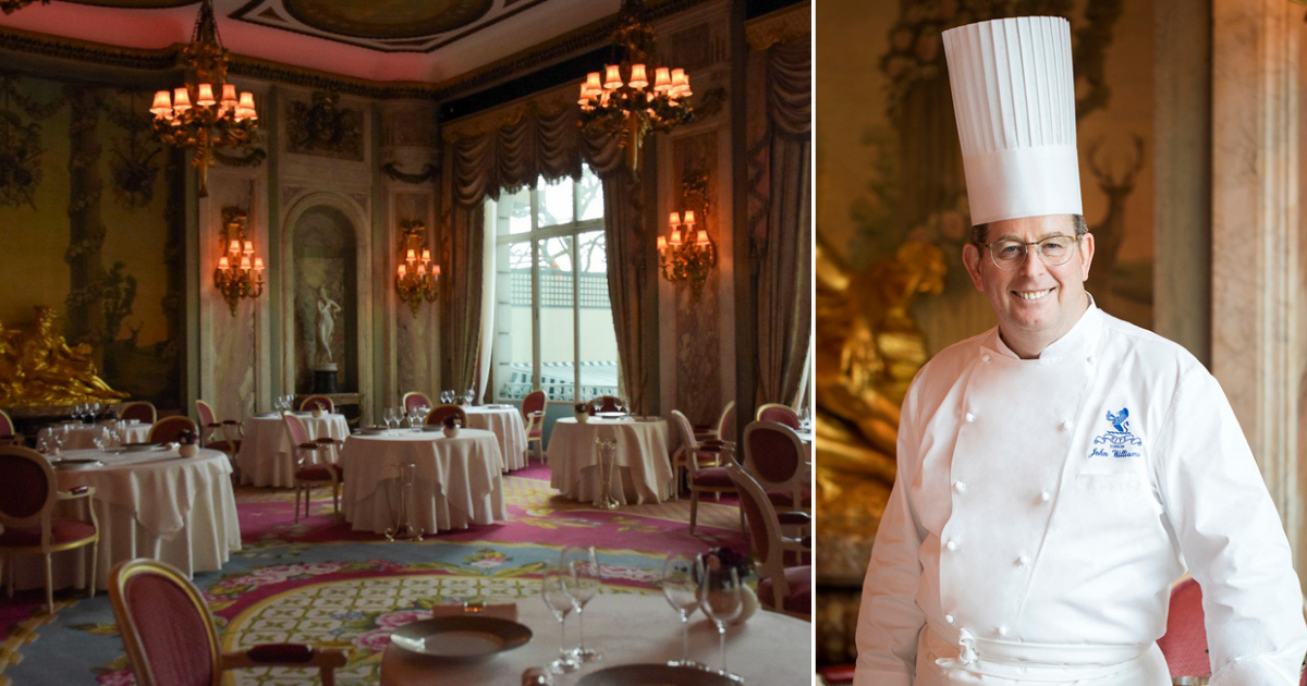 John Williams and an overview of the dining room at The Ritz