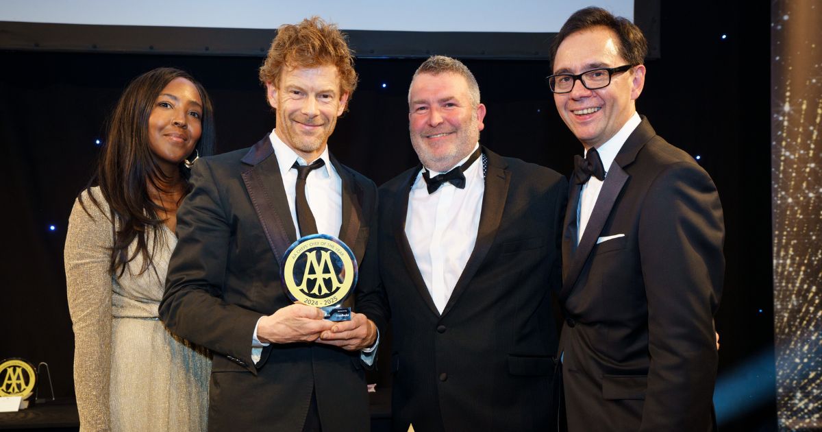 Tom Aikens winning AA Hospitality Awards Chefs' Chef of the Year
