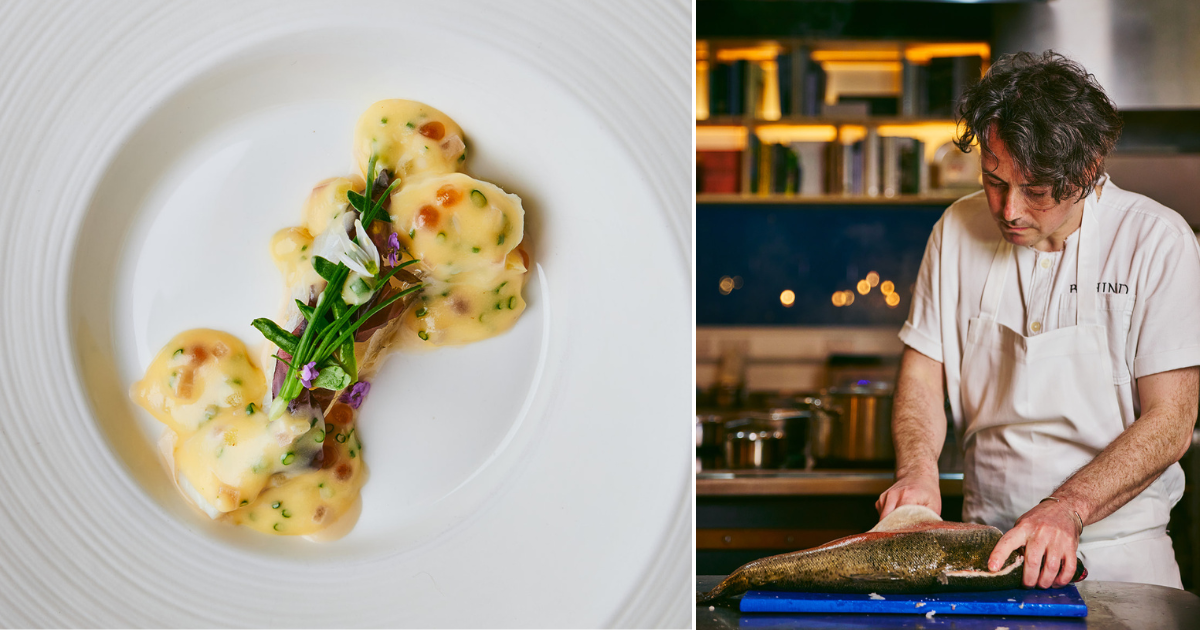 Andy Beynon preparing fish at Behind restaurant in Hackney