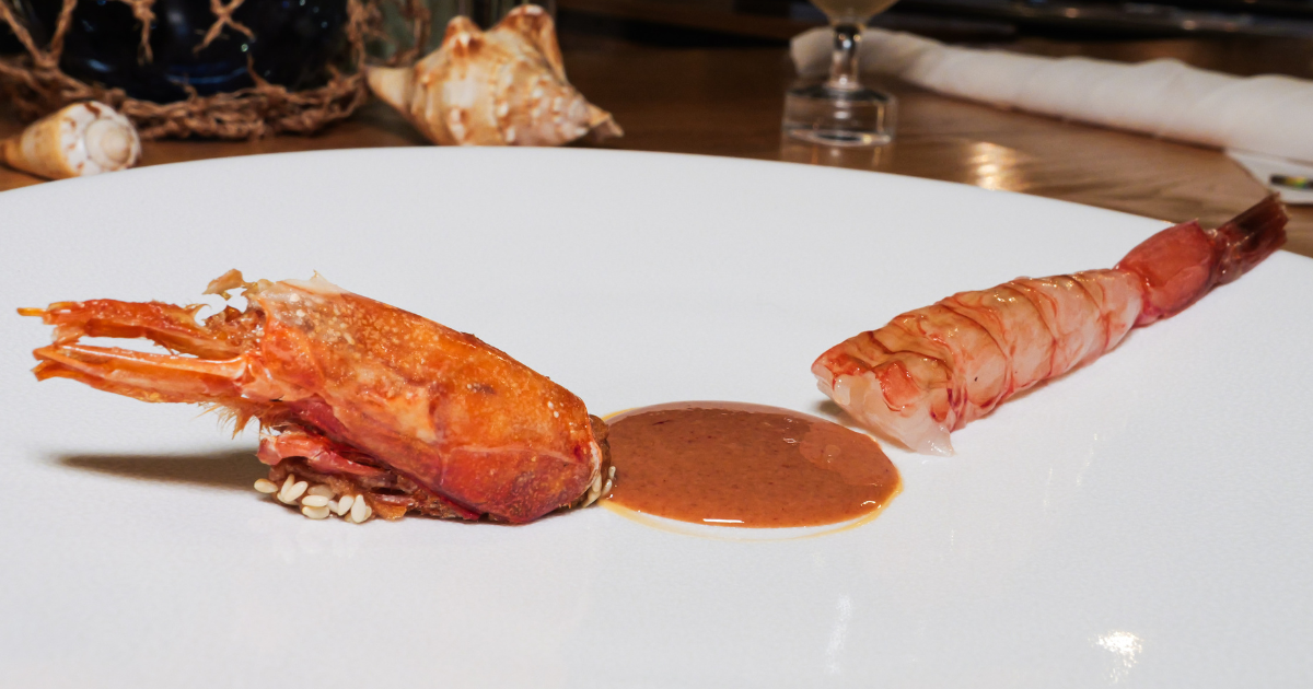 Prawn on toast dish at Behind restaurant in Hackney