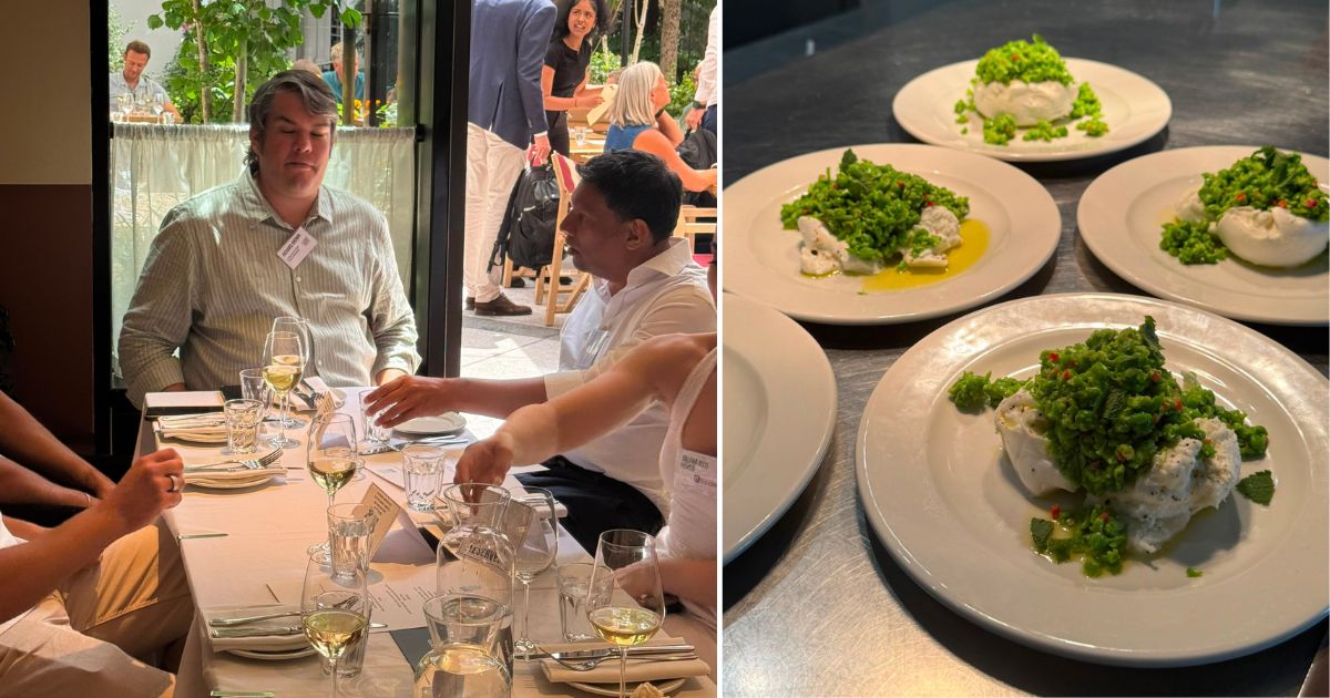 Guests networking and food at Burro