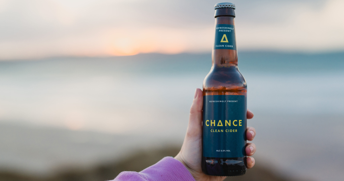 Chance Clean Cider bottle being held