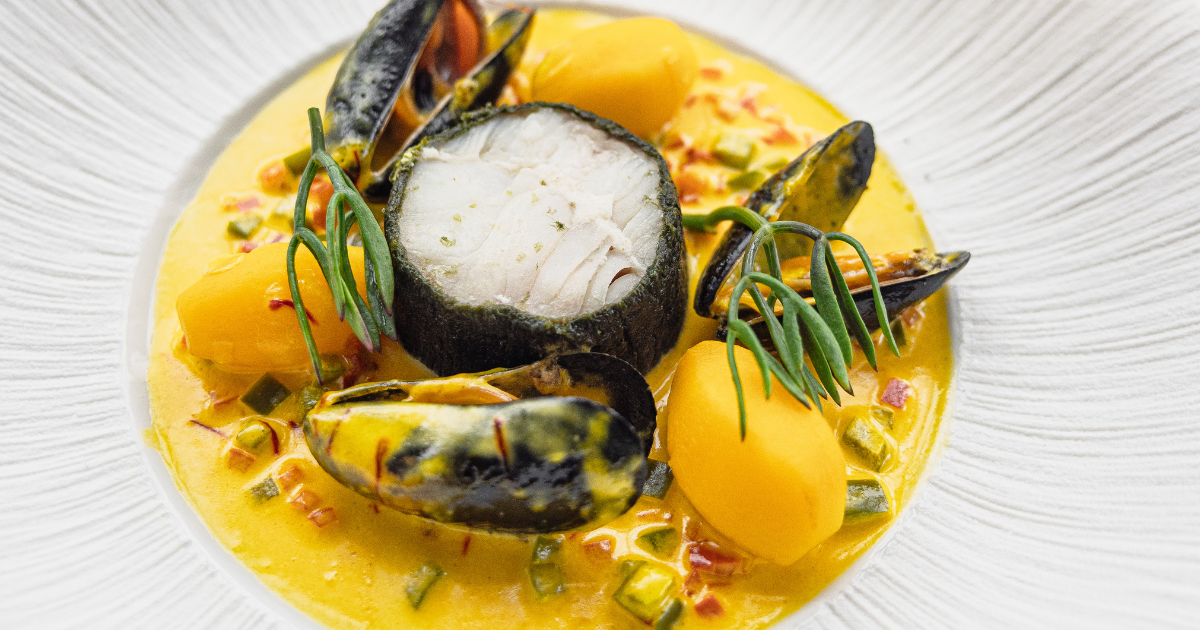 Food at Burgh Island hotel in Devon