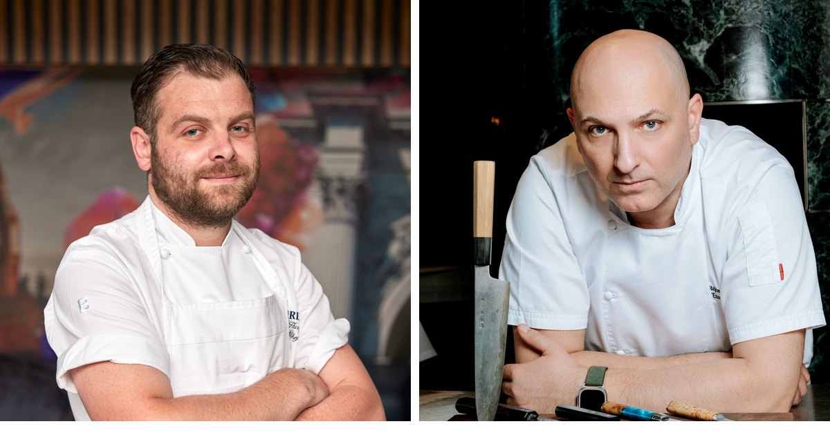 Matthew Hurry, head chef at The Cumberland in Marble Arch, London and Stefano Tortelli, head chef at Gordon Ramsay Hell's Kitchen at The Cumberland in Marble Arch, London