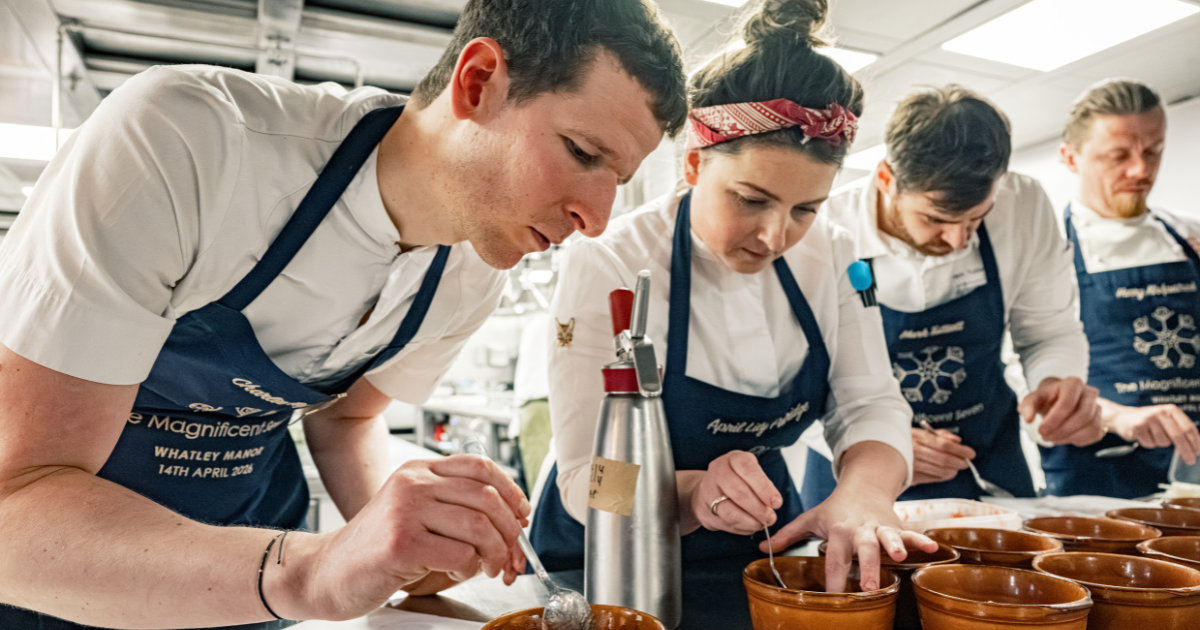 Charlie Tayler plating a dish