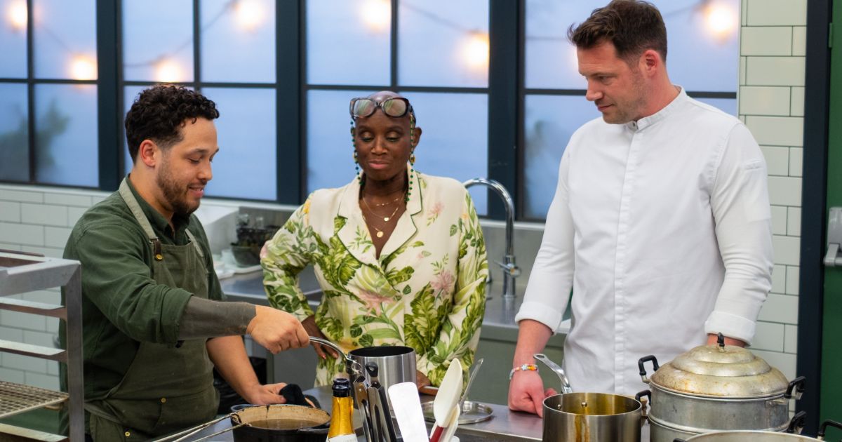 Corrin Harrison on Great British Menu alongside Andi Oliver and Tommy Banks