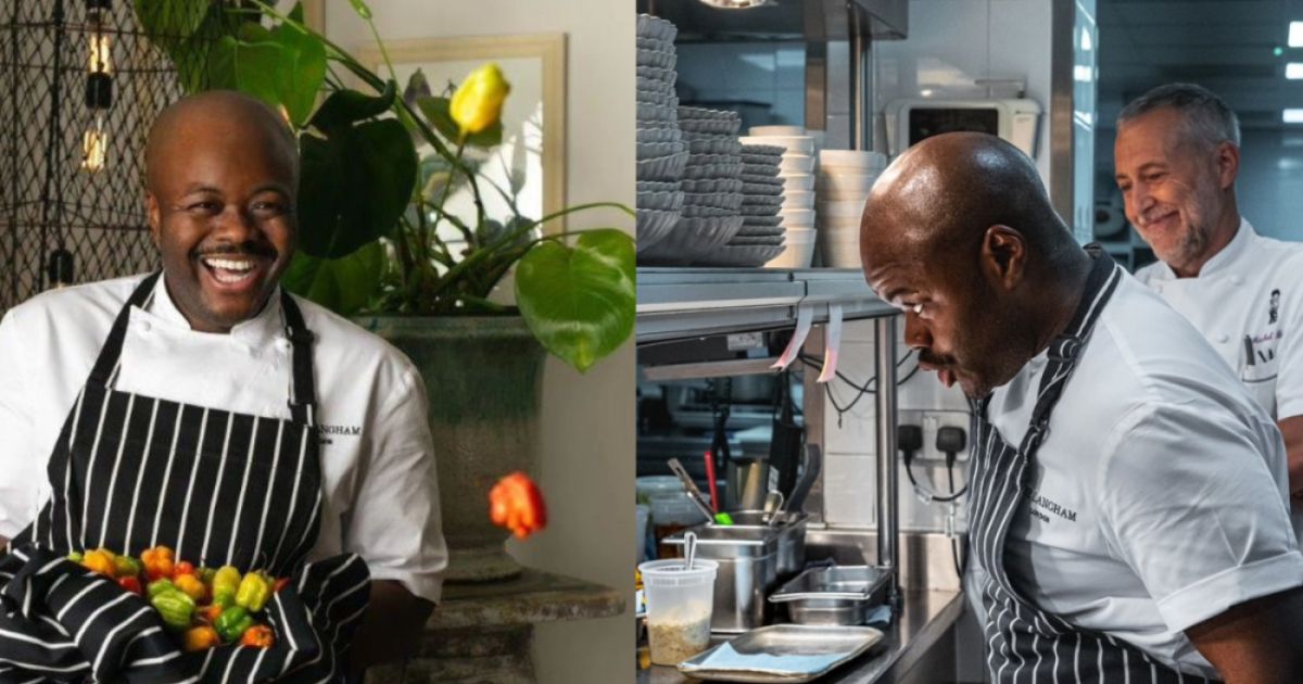 Chef Dom Taylor with Michel Roux Jr