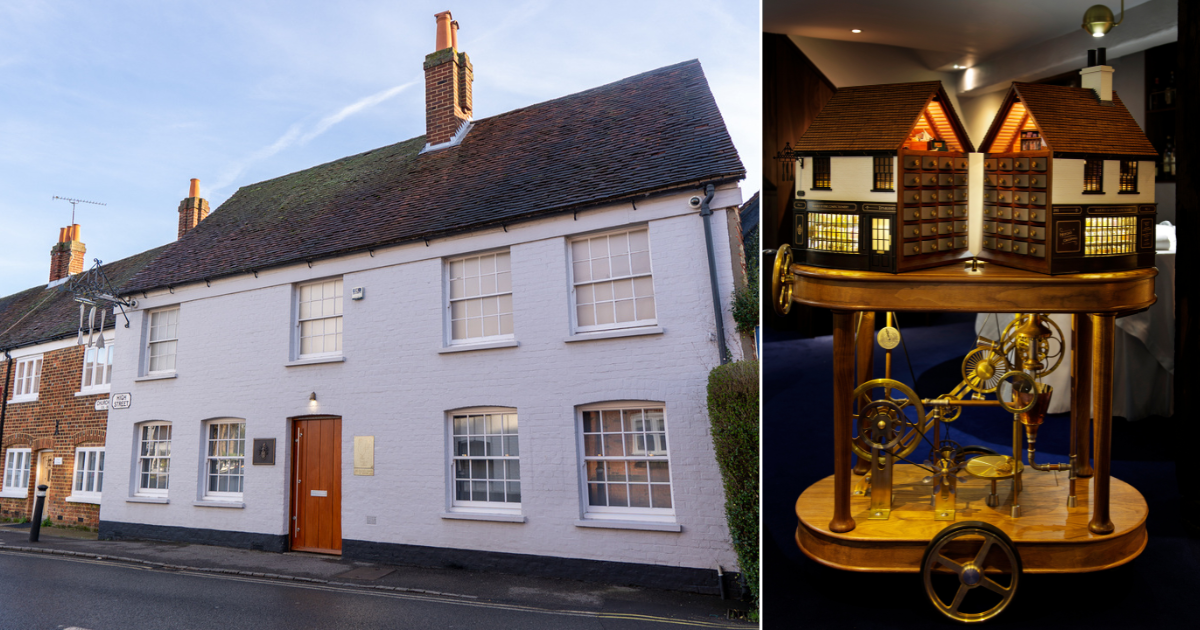 Exterior of The Fat Duck restaurant in Bray; interior Sweet Shop trolley finale.