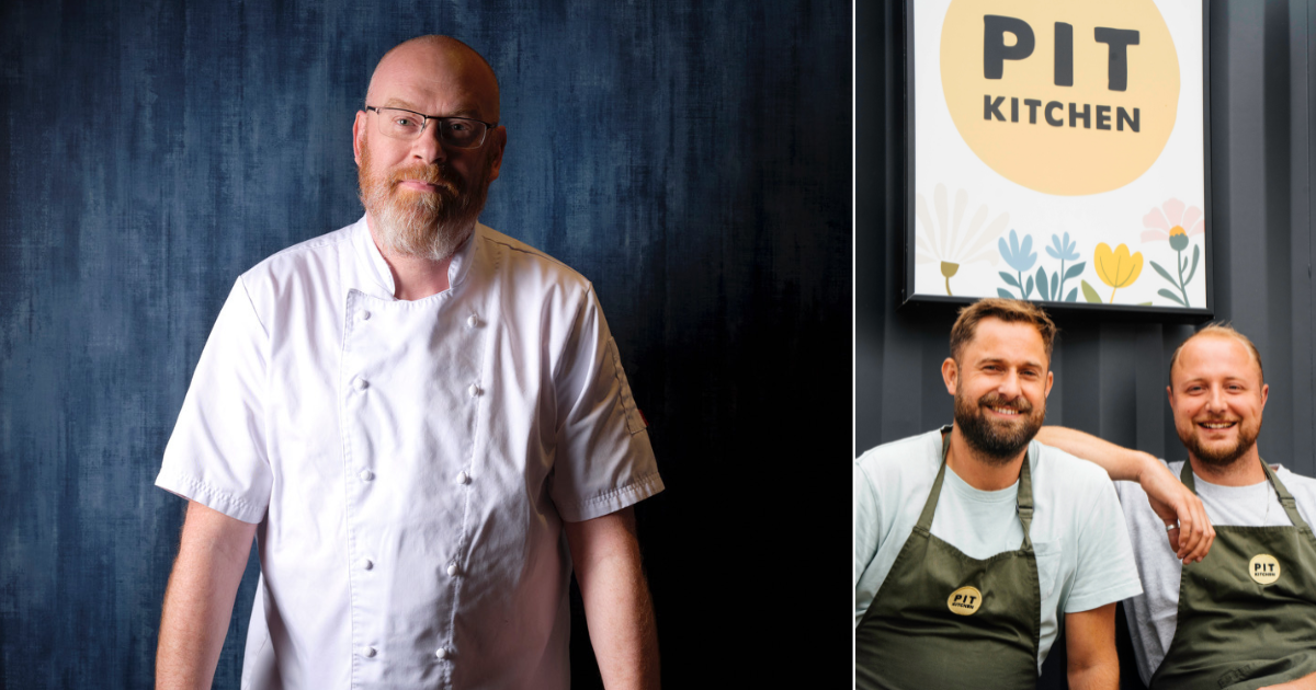 Simon Hulstone of The Elephant and George Uren (right) with Adam Thomas of Pit Kitchen