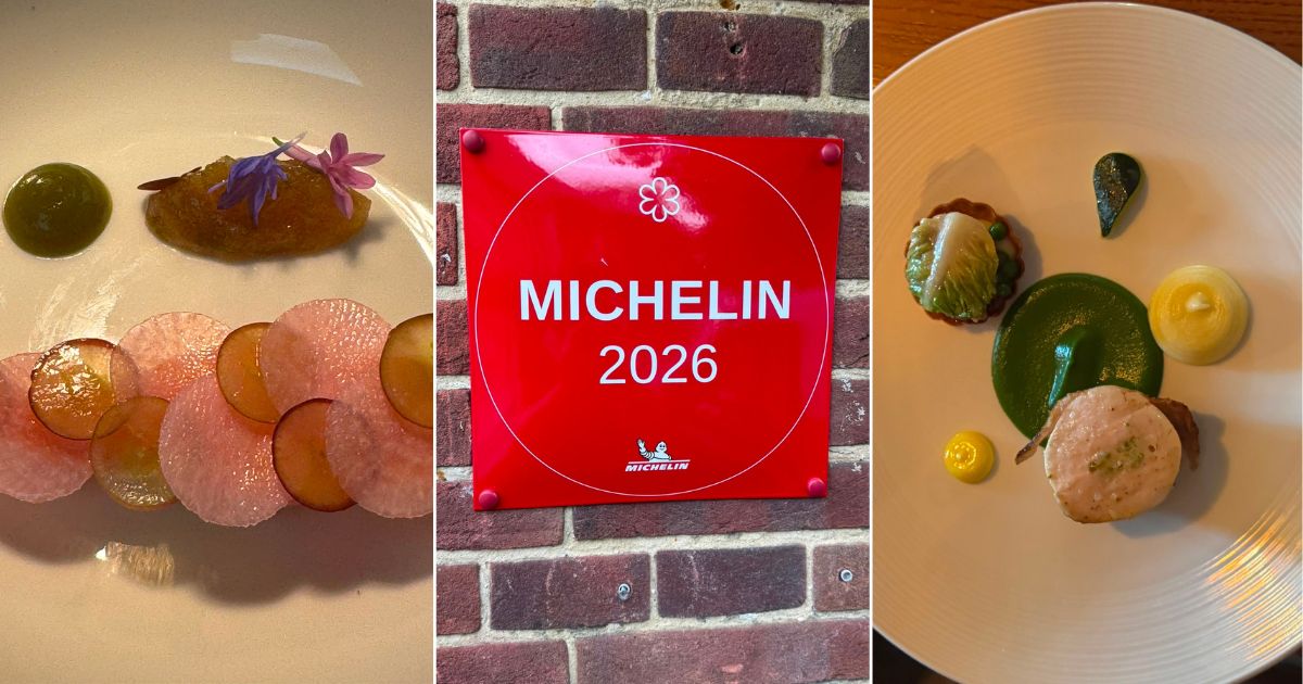 Food at The Fordwich Arms and the Michelin star plaque