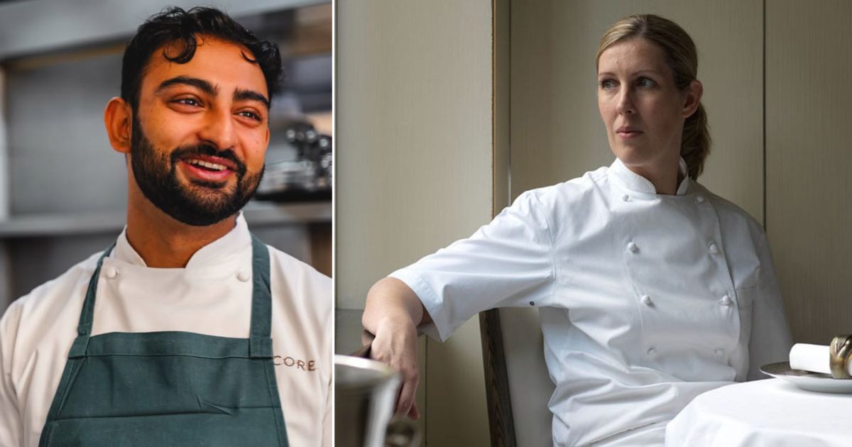 Gary Mundi and Clare Smyth in chef whites