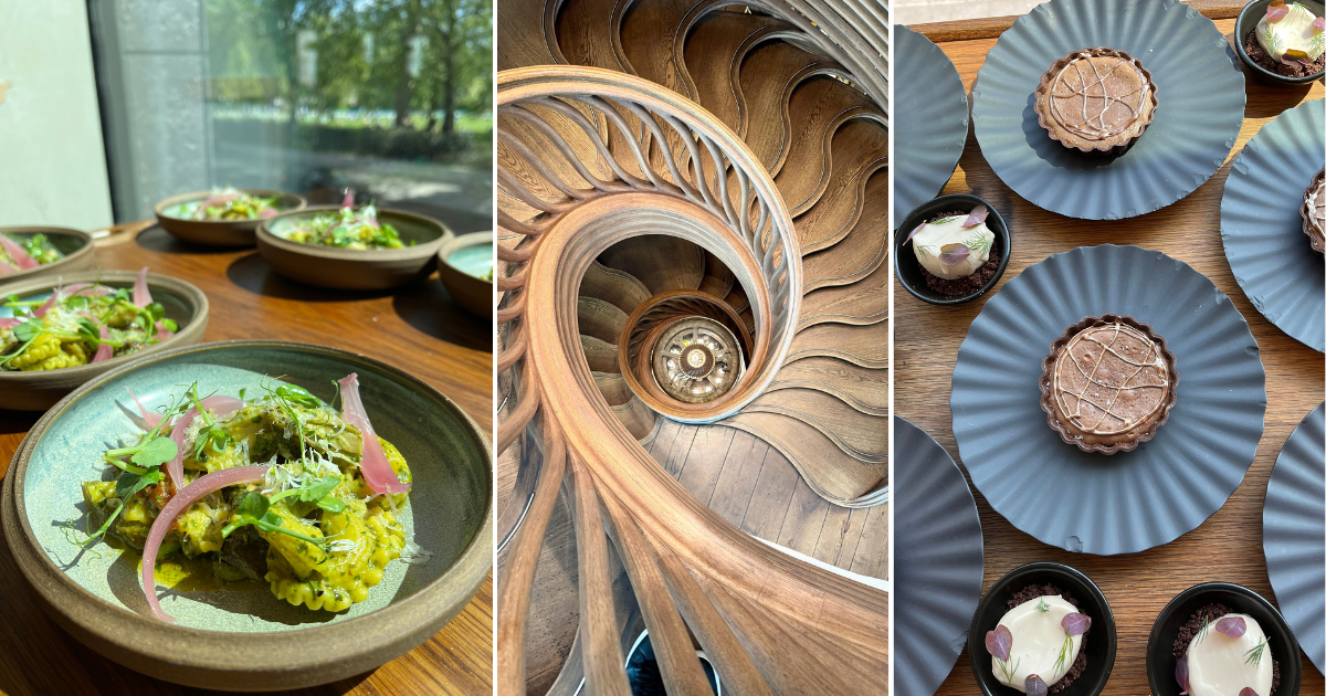 Food and the staircase at HIDE