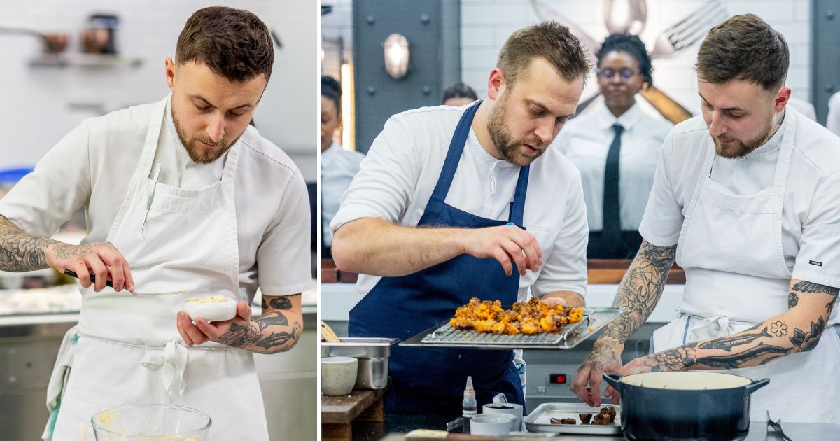 Jamie Keeble with Jack Bond on Great British Menu