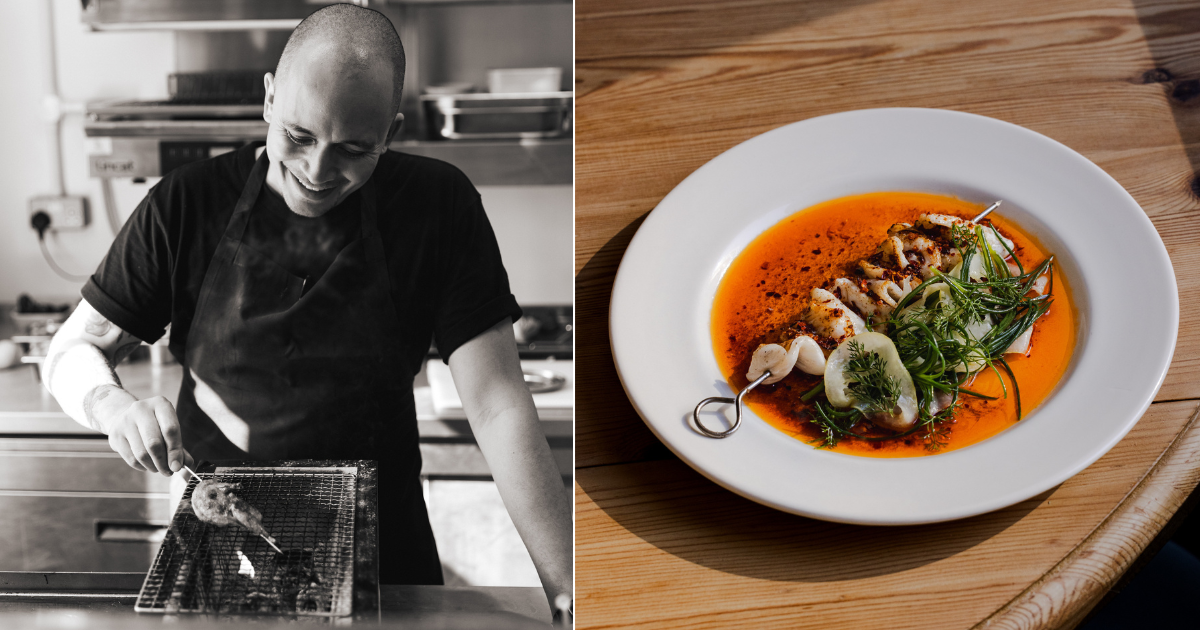 Jay Styler and food at The Kerfield Arms