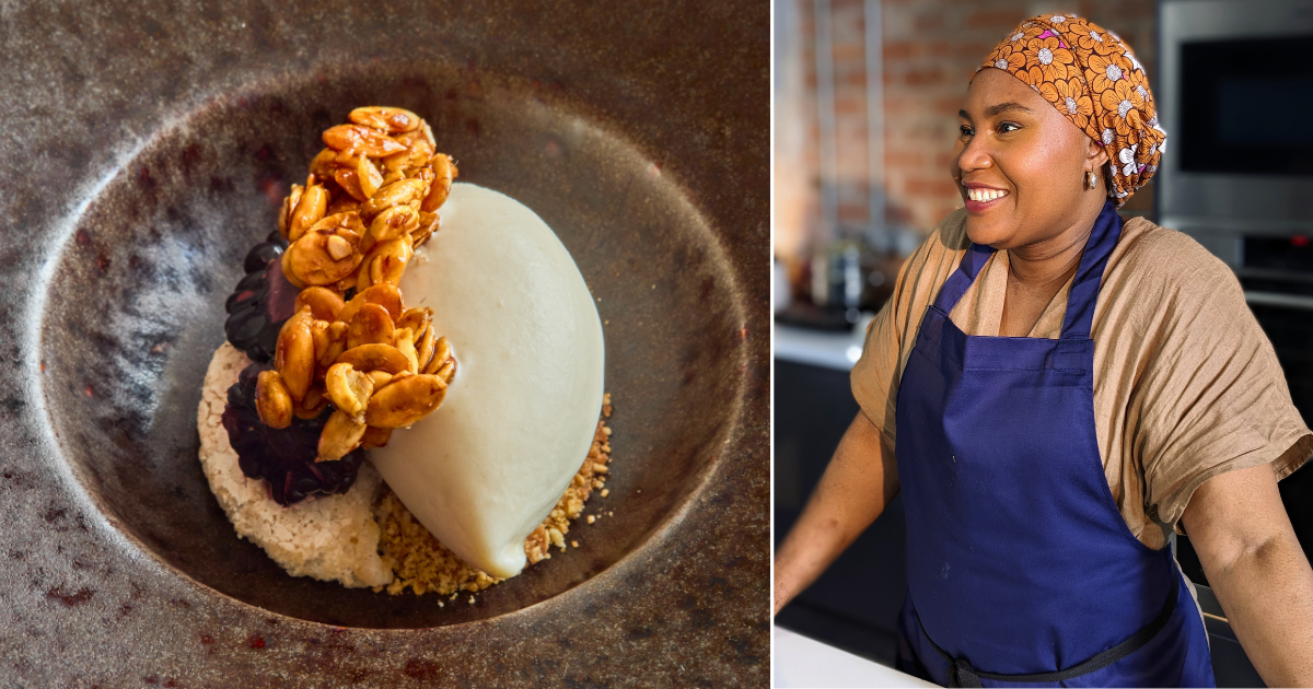 Joke Bakare and a dessert at Chishuru