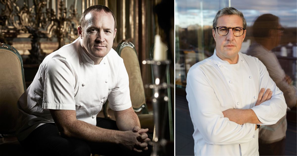 Andre Garrett and Claude Bosi in chef whites