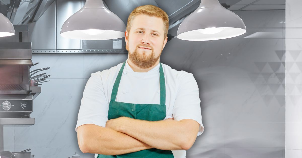 Jonny Bone stood in front of the Core kitchen