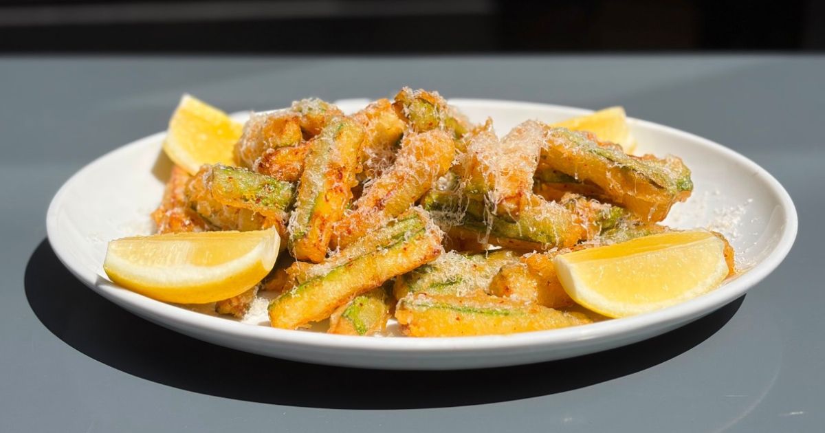 Courgette fritti with chilli, lemon and parmesan by Matt Beardmore, executive chef at Legare in London