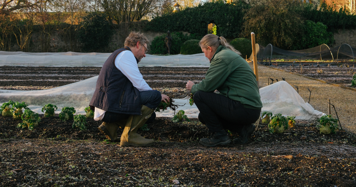 Arnaud Donckele in the garden at Le Manoir aux Quat'Saisons