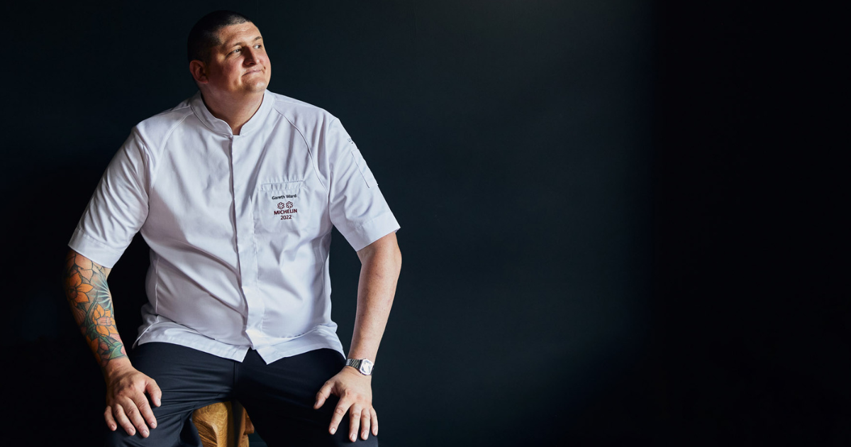 Gareth Ward in chef whites at Ynyshir