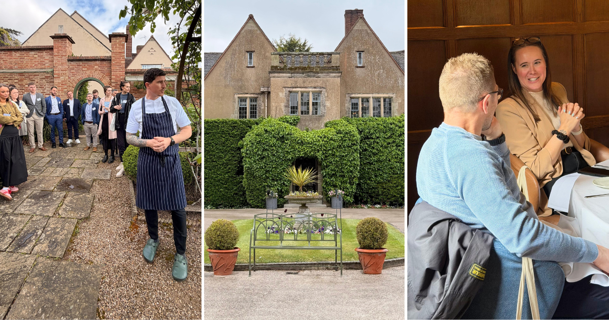Stuart Deeley, guests, grounds and food at Mallory Court