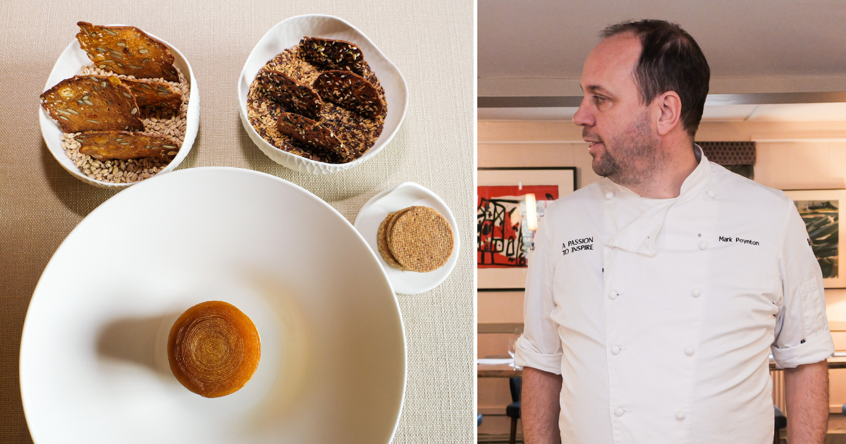 Mark Poynton in chef whites and his cheese course