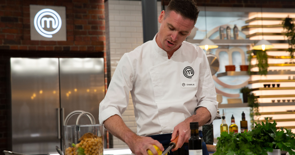 Charlie Dingley in the MasterChef kitchen