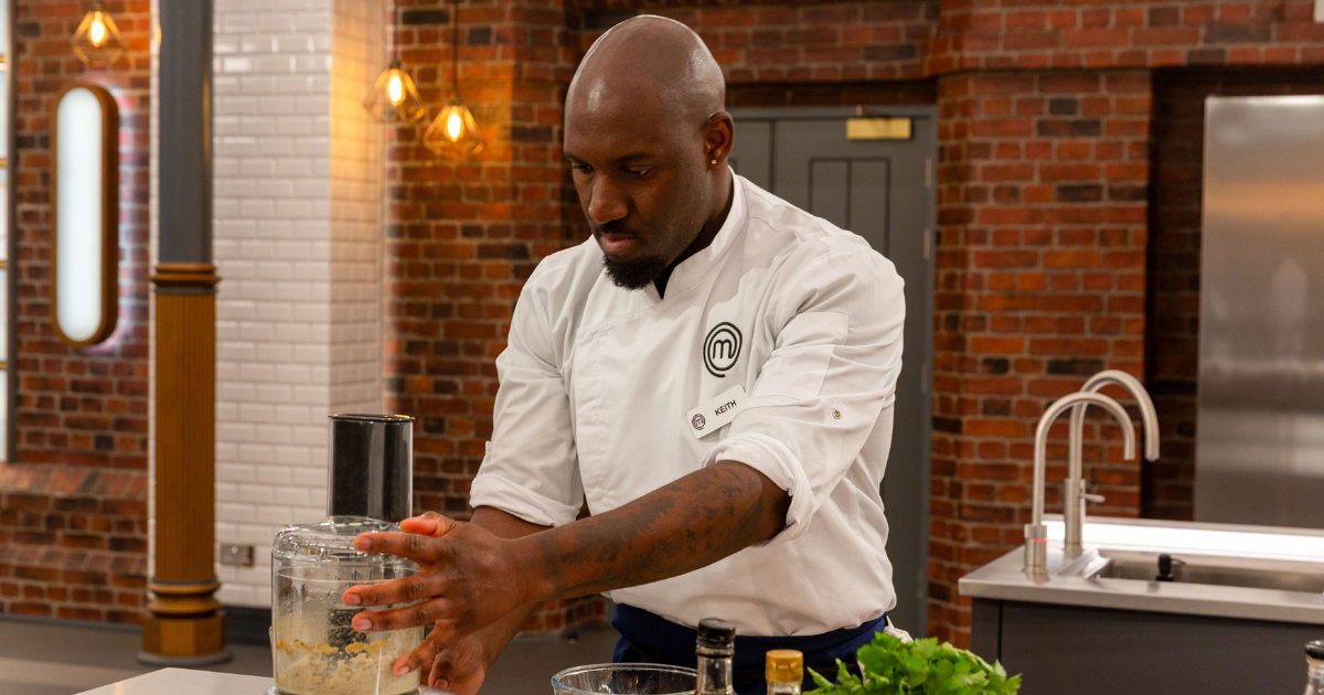 Keith Sadomba in the kitchen at MasterChef: The Professionals