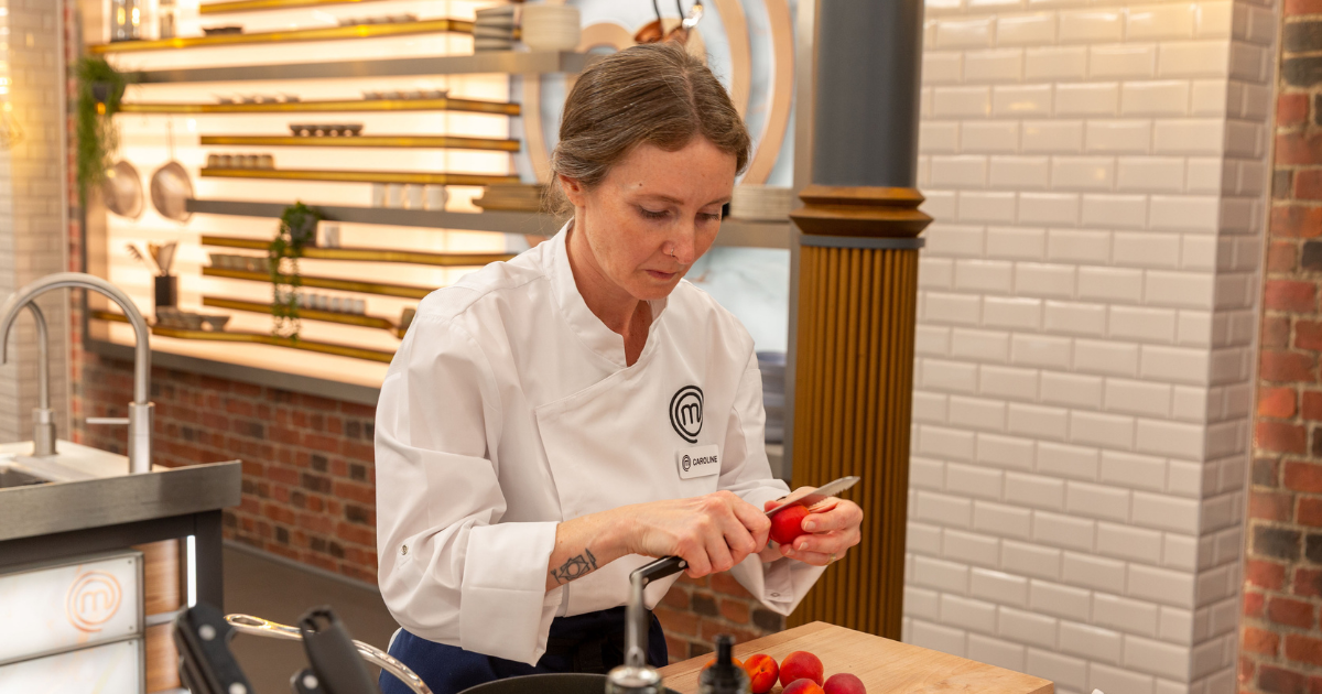 Caroline Meyer Kerber in the MasterChef: The Professionals kitchen