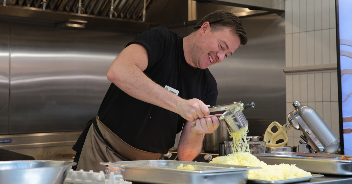 Gareth Baty during a challenge on MasterChef