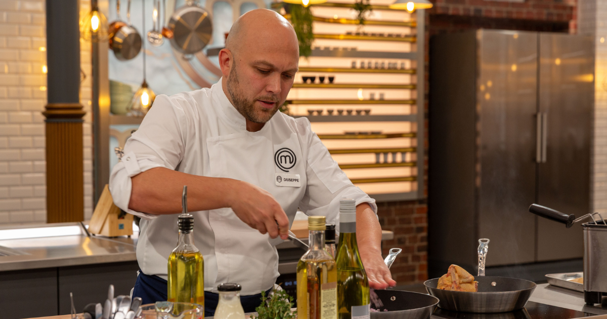 Giuseppe Trezza in the kitchen at MasterChef