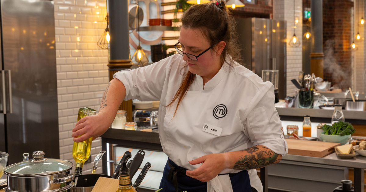 Chef Lana Meek in the MasterChef kitchen