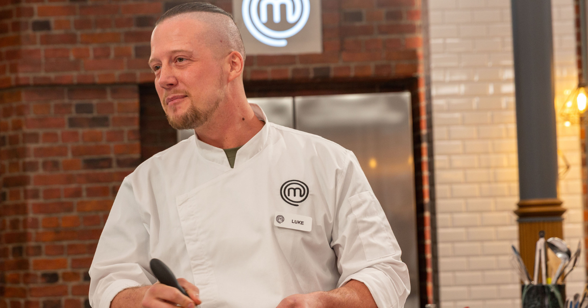 Luke Emmess in the kitchen at MasterChef: The Professionals