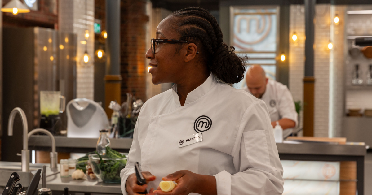 Chef Natasha in the kitchen of MasterChef: The Professionals 2026