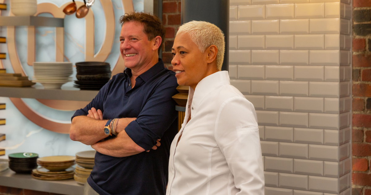 Matt Tebbutt with Monica Galetti