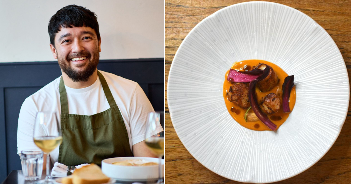 Matty Grove and food at Caper & Cure