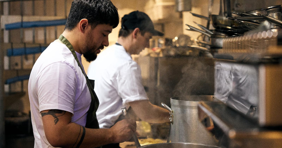 Matty Grove in the kitchen at Caper & Cure