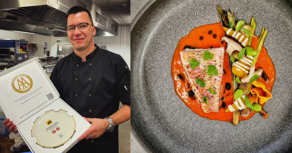 Lukasz Borkowski with his AA rosette plate