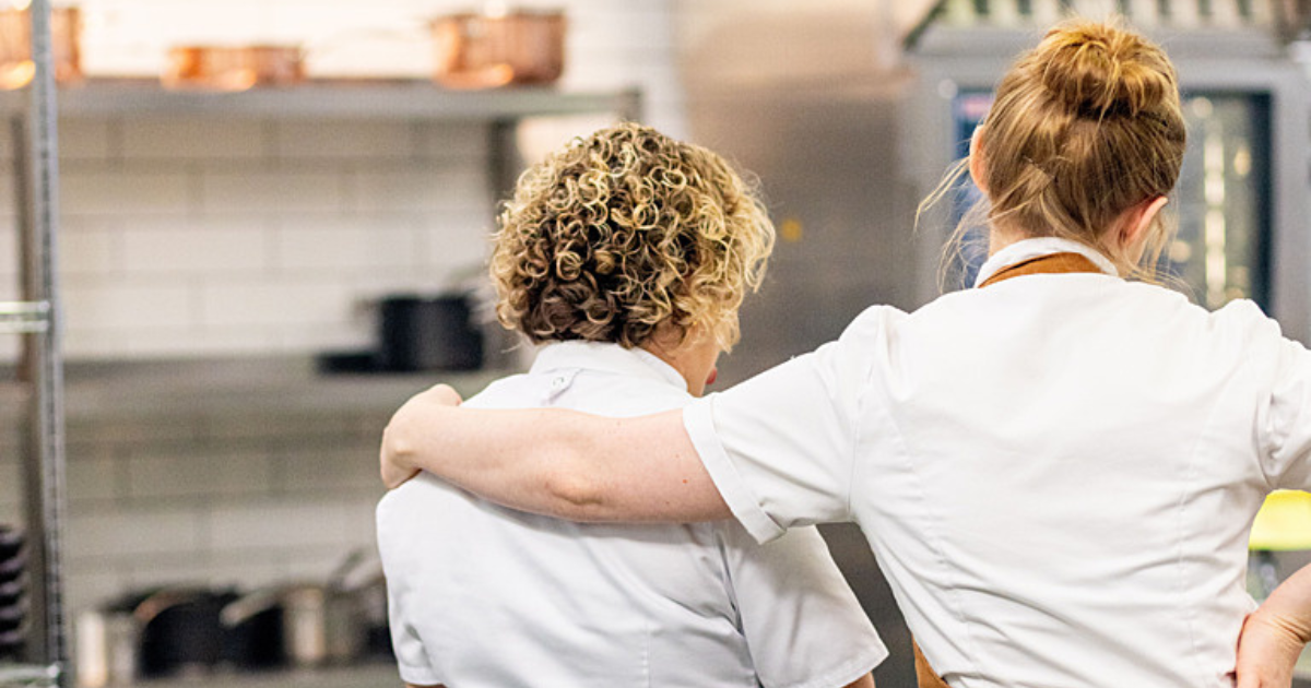 Sally Abe with Amber Francis on Great British Menu
