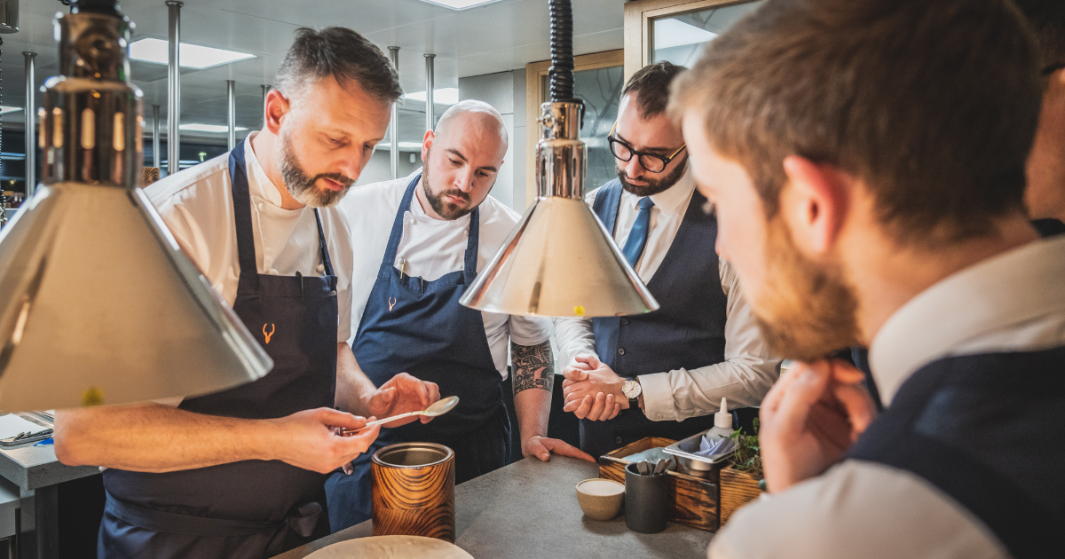 Mark Birchall in the kitchen at Moor Hall
