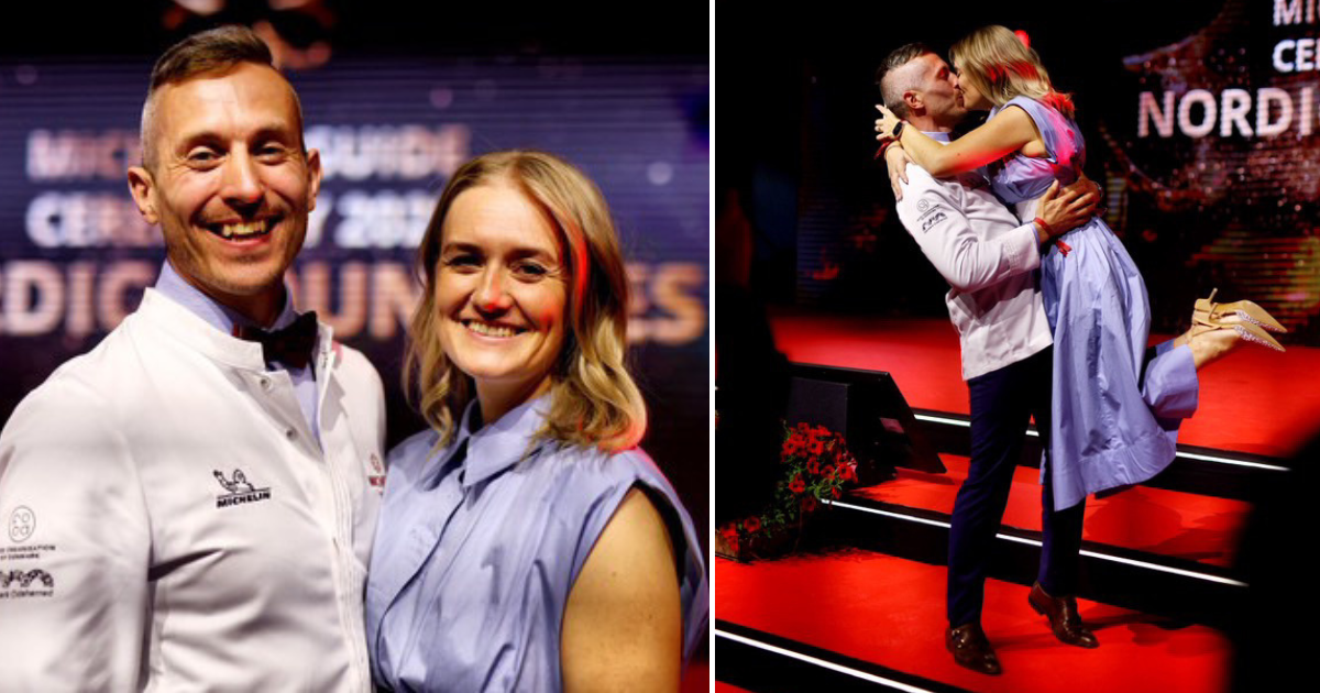Paul Proffitt with wife Julie at the Michelin 2025 ceremony in Denmark