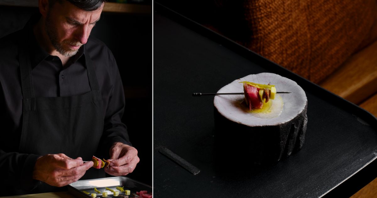 Peter Sanchez-Iglesias preparing a dish at Gwen