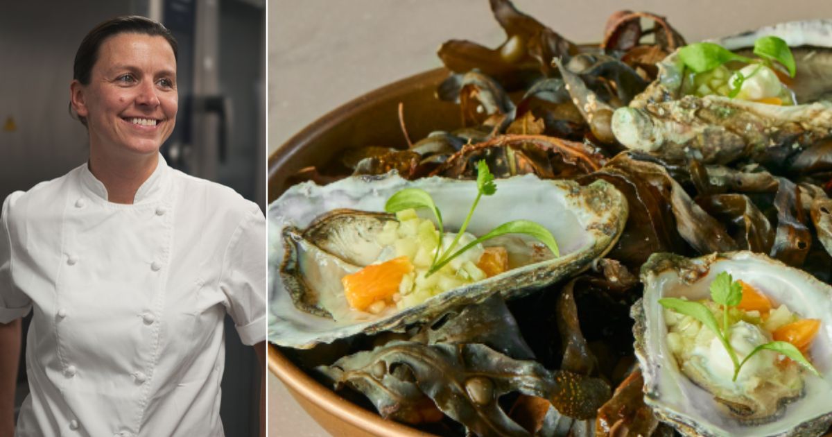 Pip Lacey and oysters at Guinness Open Gate